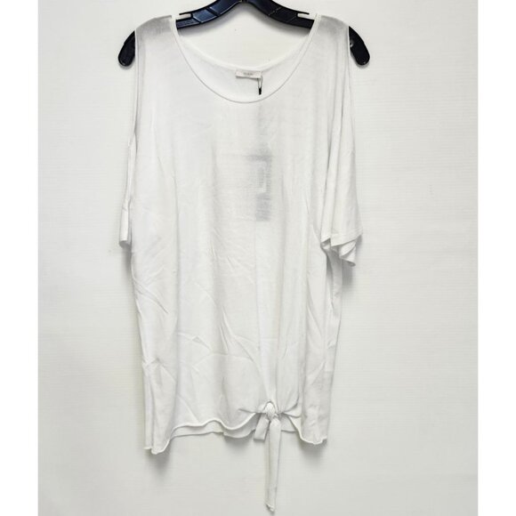 Riani Women's White Top W/Cut Out Sleeves & Knot Size 12 - Picture 1 of 13
